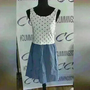Old Navy black blue and white polka dotted dress new with tags 14/16 XL